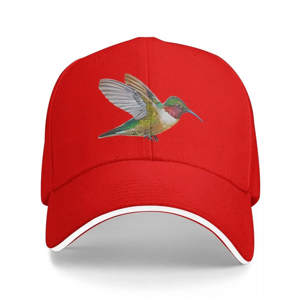 Ruby Throated Hummingbird Painting (no Background) Baseball Cap Ball Cap New In Hat Streetwear Girl Unisexs