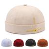 Cap Cotton Solid Color Round Top Hat Headwear Breathable Skullcap Unisex Gift