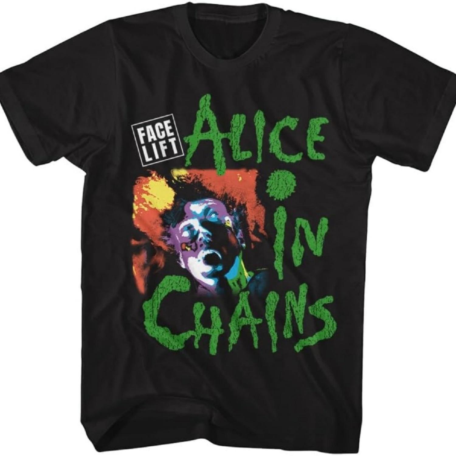 

Alice in Chains Facelift Tour 91 Front & Back Print Adult Short Sleeve T Shirt Vintage Style Graphic Tee XXXXXL чорний