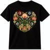Folk Art Heart Graphic T-Shirt Botanical Floral Flower Design Gift Tee