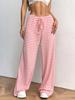 2025 Herbst/Winter Damen Casual Gestreifte Elastische Baumwoll-Kordelzughose