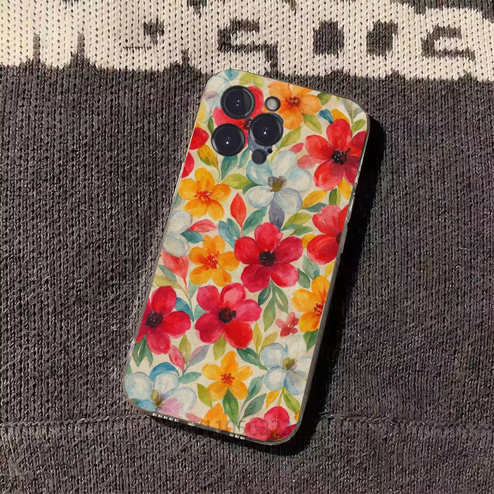 Fashion Flowe Phone Case for iPhone 11Pro 13 12 11 Pro Max 16e 17 Air 16 15 14 Plus 11ProMax