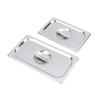 Stainless Steel 1/9 1/6 1/4 1/3 1/2 1/1 Food Pan Lid Steam Table Pan Covers Notched Lids With Handle Lock Heat