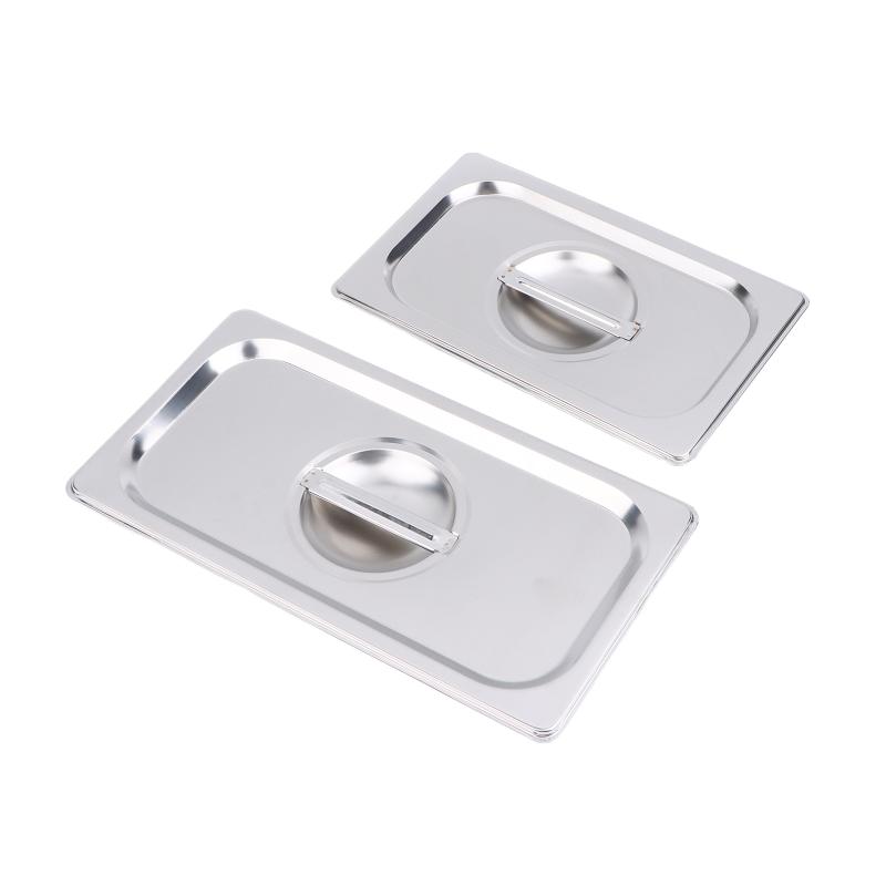Stainless Steel 1/9 1/6 1/4 1/3 1/2 1/1 Food Pan Lid Steam Table Pan Covers Notched Lids With Handle Lock Heat
