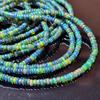 Smooth Polish Rainbow Flashy Rondell Ethiopian Opal Beads, Black Opal strand beads.