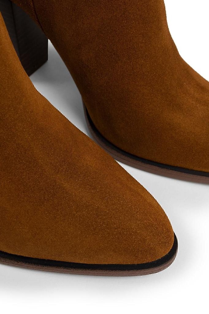 Women Modern Stylish Fashion Genuine Leather Women Tan Genuine Suede Boots