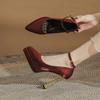 Satin Wedding Shoes Main Wedding Dress Bridal Shoes Not Tired Feet Small High Heels Thick Heel Waterproof Table with Skirt Single Shoes
