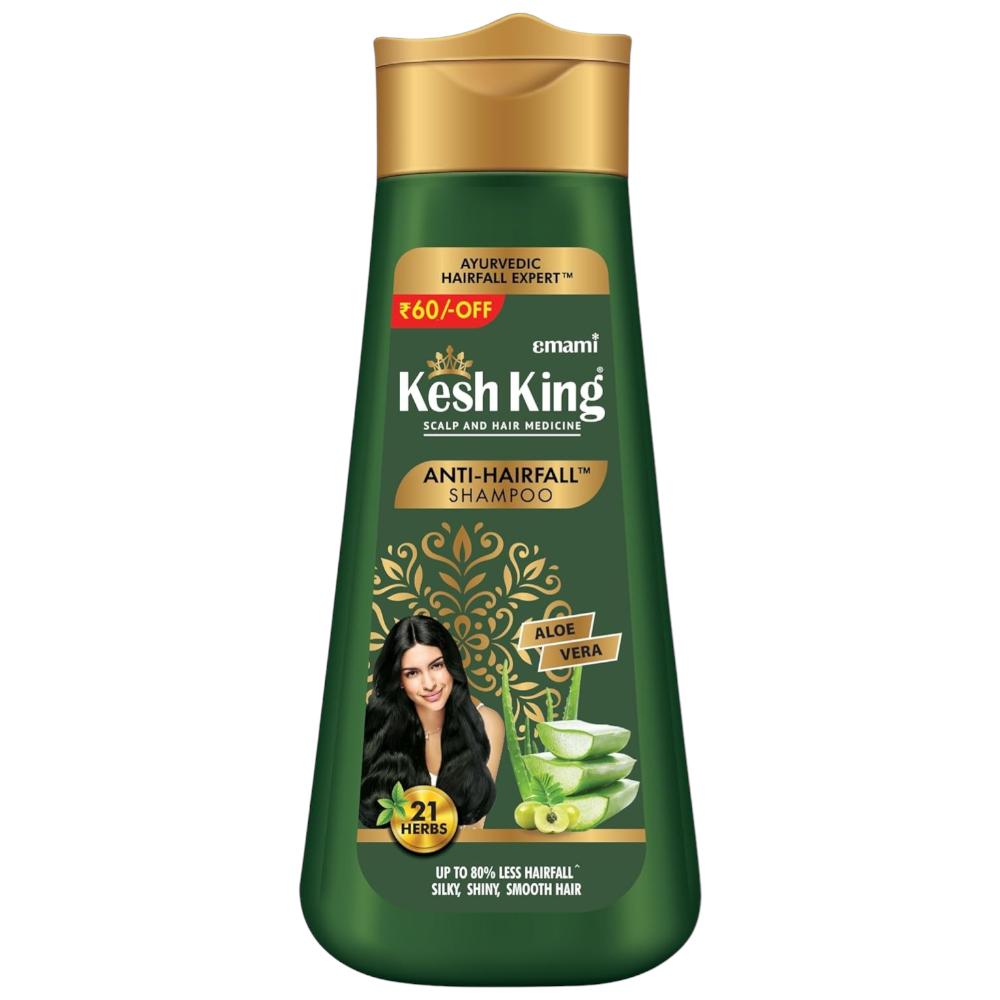 Kesh King Anti-Haarausfall Shampoo mit Aloe Vera und 21 ayurvedischen Kräutern für alle Haartypen Frauen Männer 340ml Nährende Formel