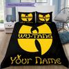 Benutzerdefinierte Name Wu-Tang Clan Bettwäsche, Steppbett-Set Steppbettbezug Kissenbezug Zuhause Geburtstagsgeschenk (1 Bettbezug + 2 Kissenbezüge, ohne Füllung)