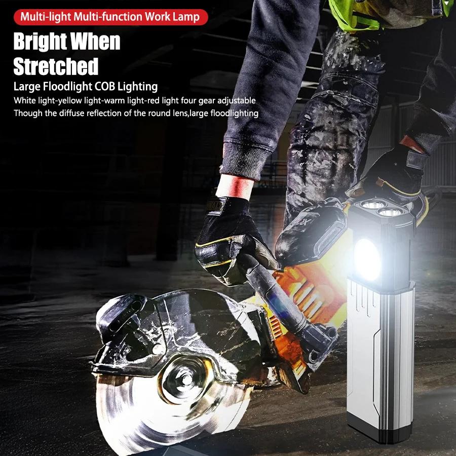 Portable High Bright Flashlight,Ultra-Long Endurance,Type-C,Magnetic,Hook,Multi-Lighting Modes,Outdoor,Work Maintenance,Camping