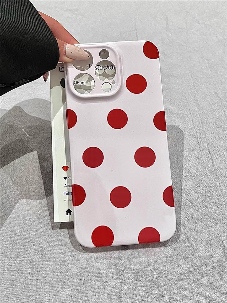 Husă de telefon coreeană INS cu buline albe și negre pentru iPhone 17 16 15 Pro 14 13 Pro Max Modă Rezistentă la șocuri Drăguță Simplă Moale Husă Cover