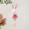 New Flower Fairy Bunny Rabbit Dolls Hanging Ornaments Pink White Yellow Green Kids Girls Gifts Easter Home Decor