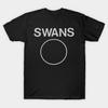 Men Black Print T-shirt Swans No-Cut Transfer Paper Print Cotton Tshirt