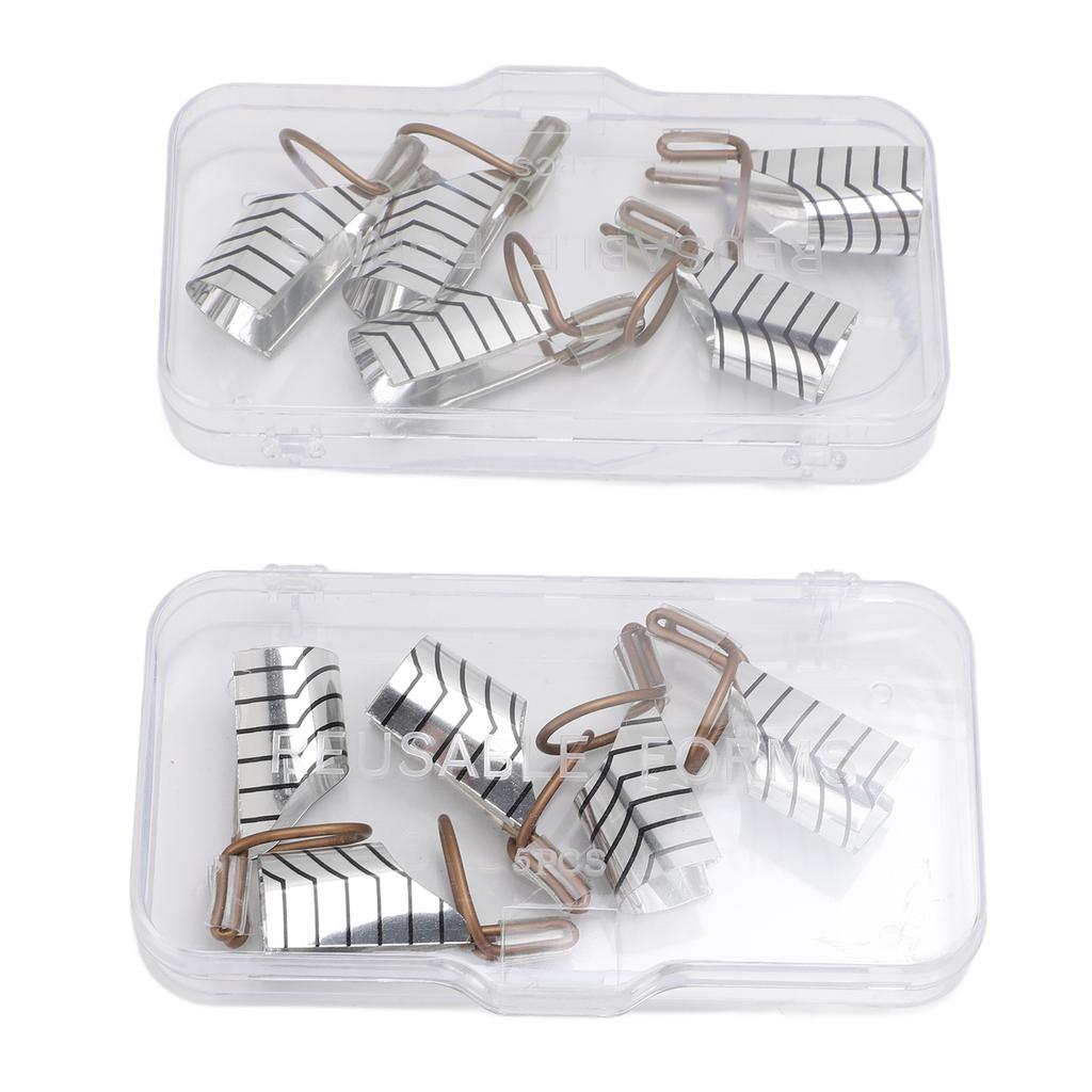 10 Stück Nagelverlängerungsformen Wiederverwendbares Metall Langlebig Tragbar Nagelverlängerungsschutzformen für Heim-Salon-Gebrauch