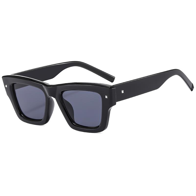 Fashion New Simple Thick Frame Sunglasses Male Retro Rice Nail Box Sunglasses Anti Blue Light Flat Glasses Female