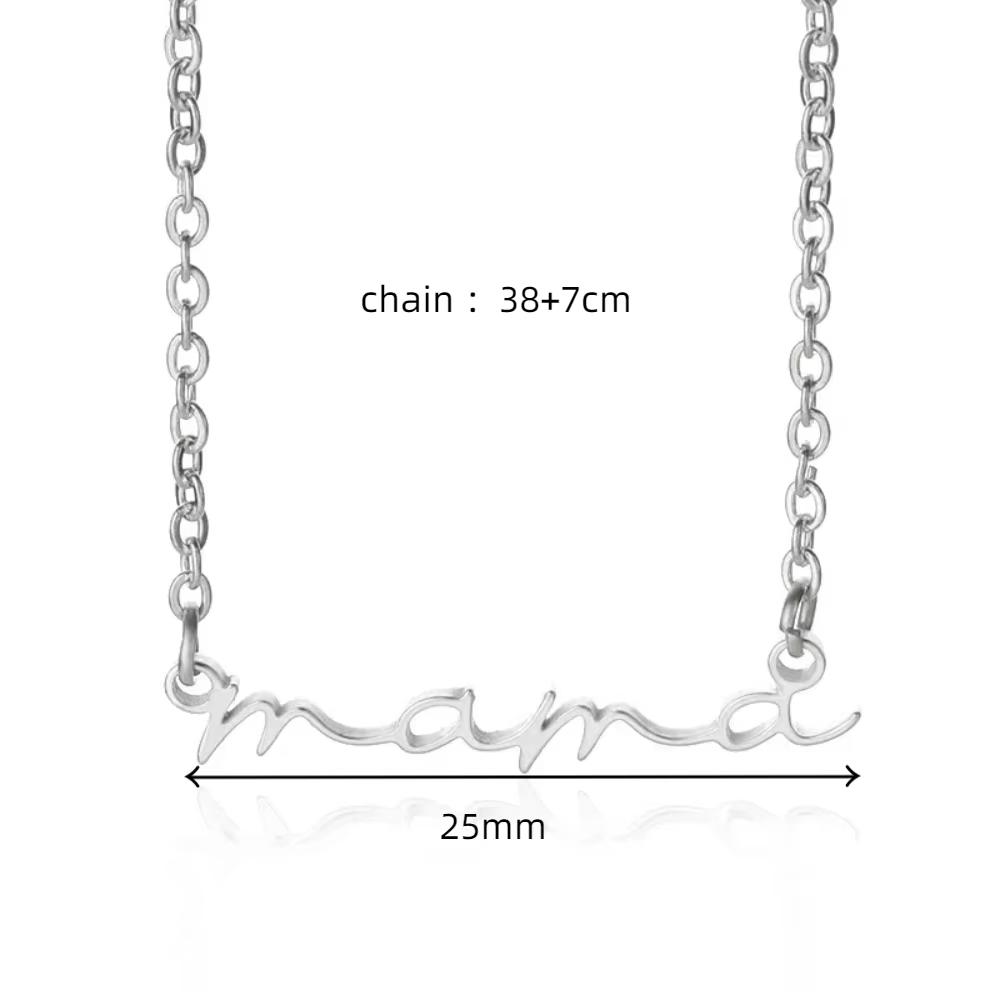 Elegant Mama Letter Y Necklace For Women Fashion Stainless Steel Jewelry Charm Gold Color Waterproof Choker Mothers Day Mom Gift