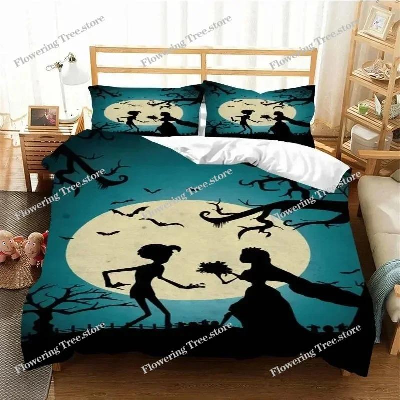 Love Animated Film Corpse Bride Bedding Set Singletwin King Duvet Cover Home Bedroom Decor Bedspread Pillow Cover