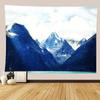 VIKAMA Jagged Snow Mountain Tapestry, Fluffy White Cloud Turquoise Lake Nature Background Blanket