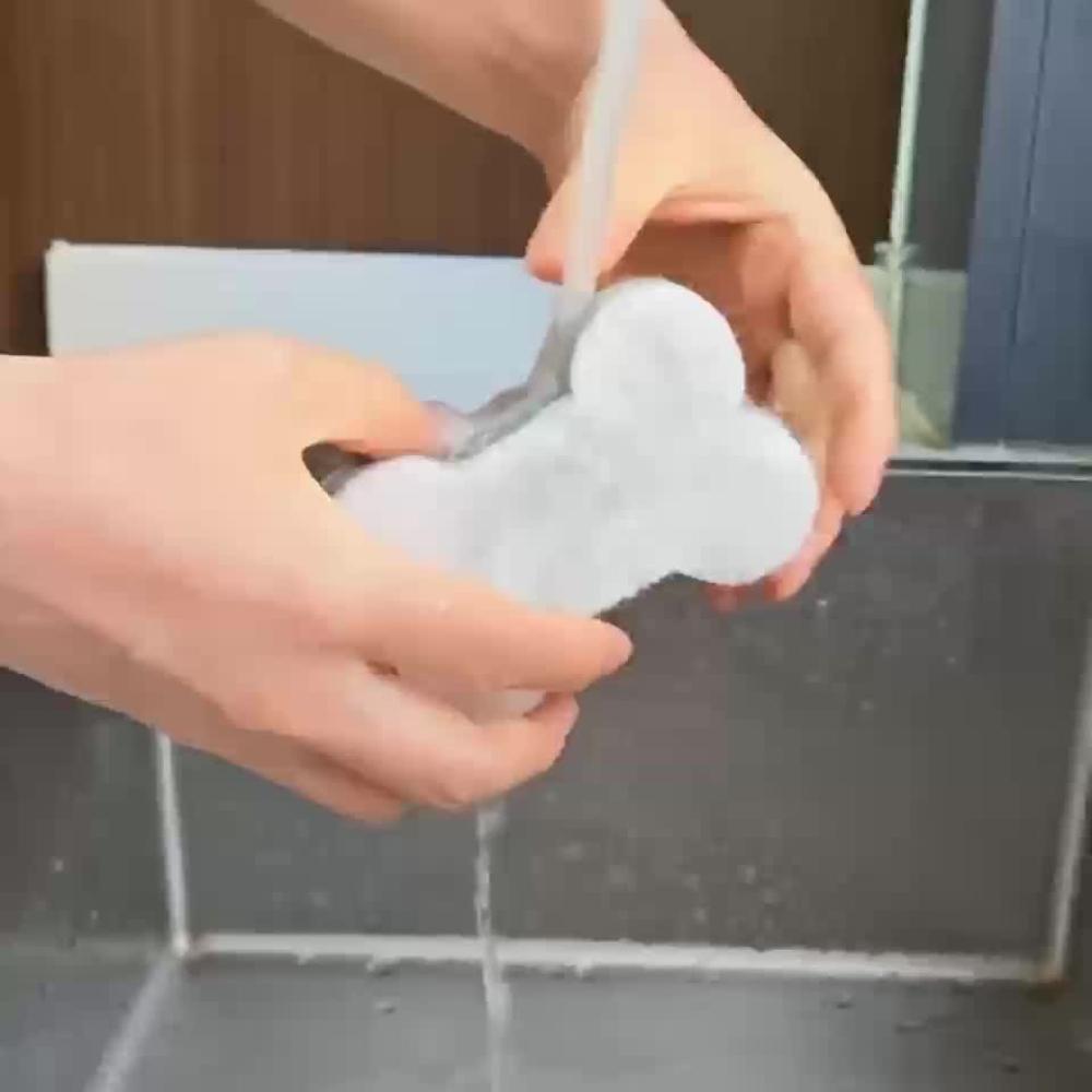 Bone-shaped Magic Sponge with Three-layer Design, Multi-purpose, Highly Absorbent, Durable, and Scratch-resistant, Ideal for Kitchen and Bathroom Use