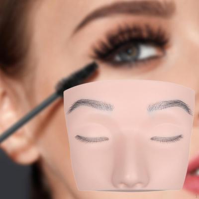 Cabeça de Mannequin para Extensão de Cílios Modelo de Treinamento com Sobrancelhas Maniquim de Silicone Boneca de Cosmetologia para