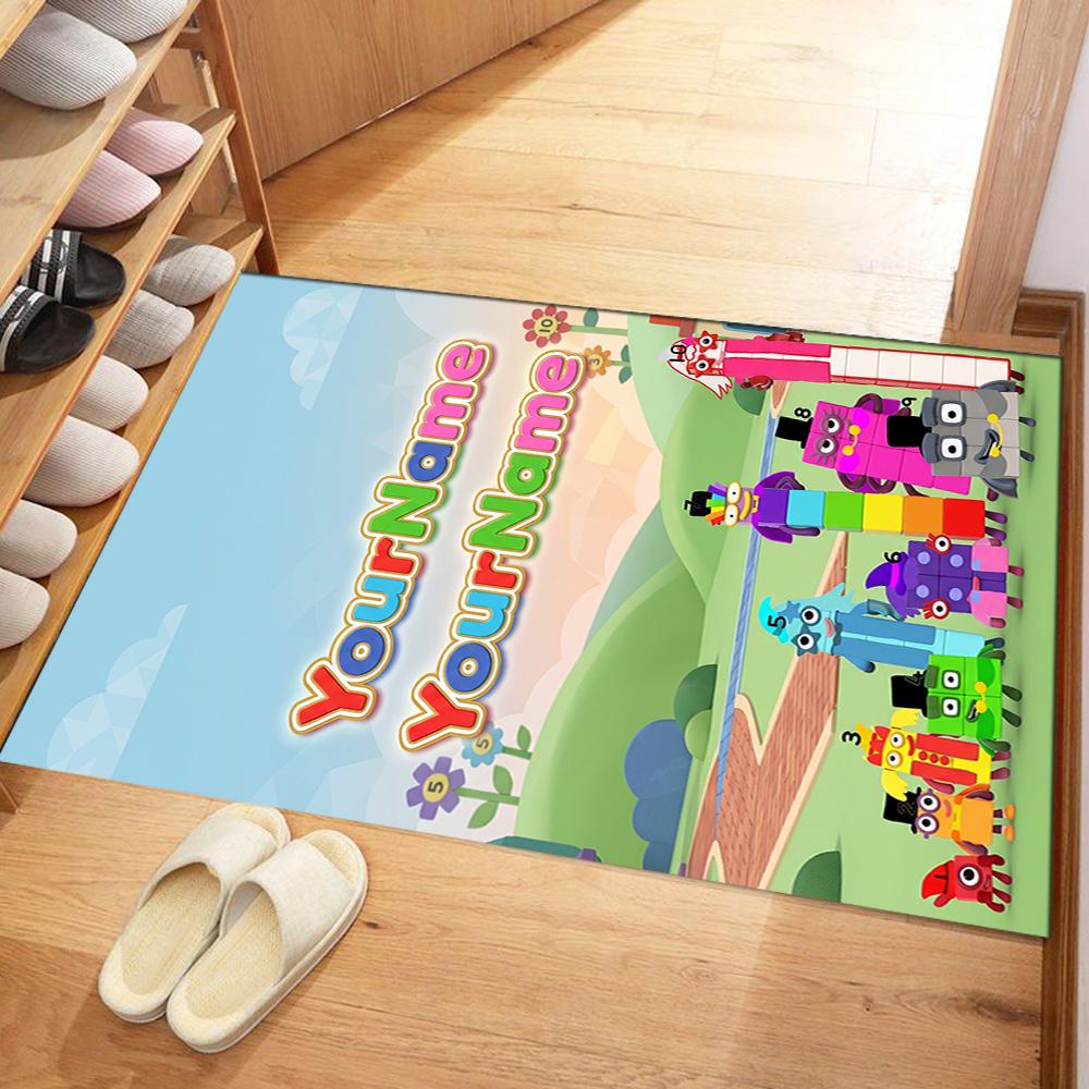 Tappeto Personalizzabile con Area Nome Numberblocks per Soggiorni Studio Ingresso Dormitorio Tappeto Antiscivolo Decorazioni Ufficio Anime Regalo Spirituale