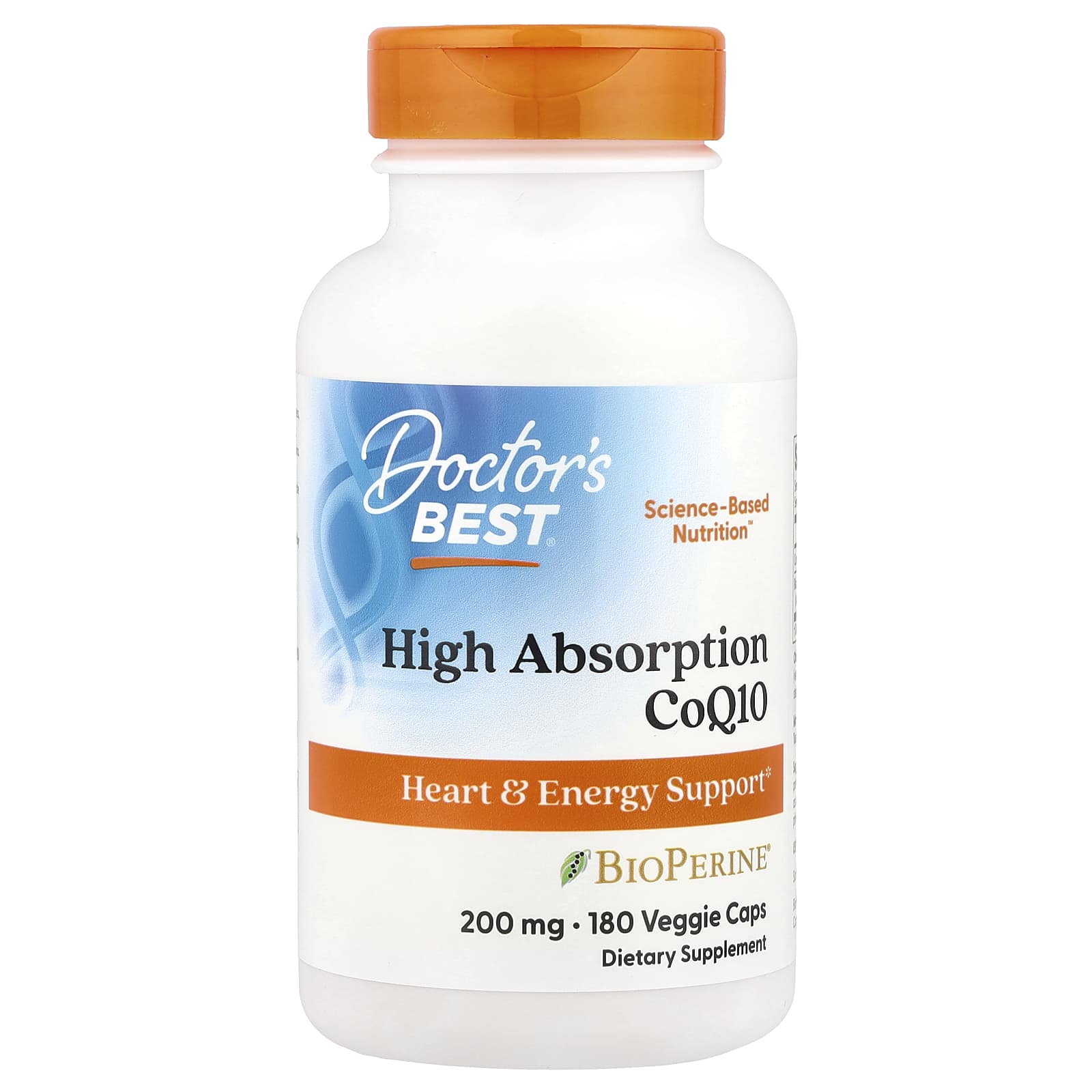 

Doctor S Best, High Absorption Coq10 with Bioperine, 200Mg, 180 Veggie Caps
