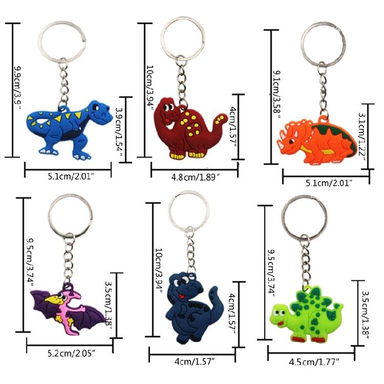 12 Pieces Dinosaur Keychains Keyrings Decoration for Birthday Party Supplies