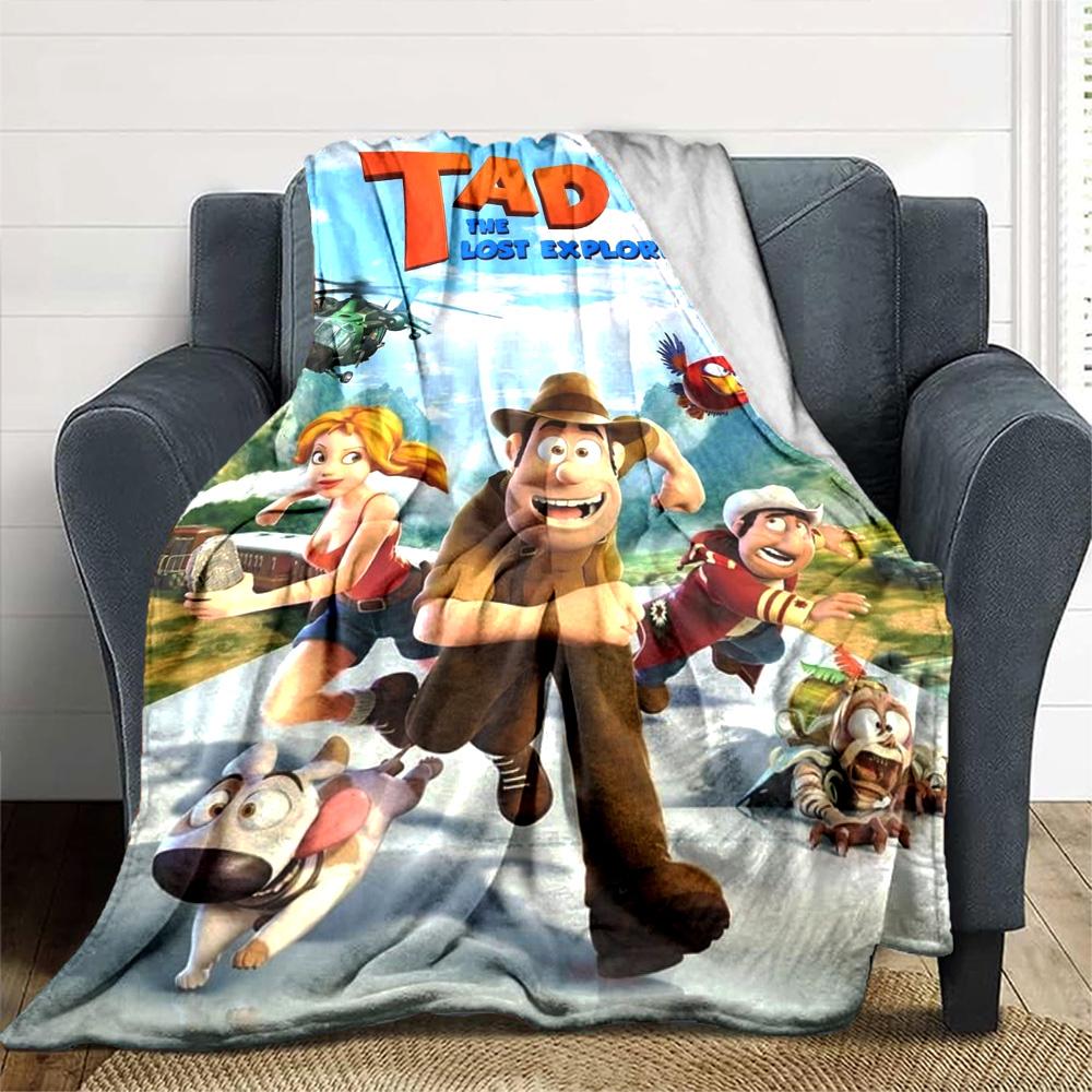 Tad, the Lost Explorer Print Flannel Blanket High Quality Warm Comfortable Cover for All Seasons Perfect for Gifts Home Decor