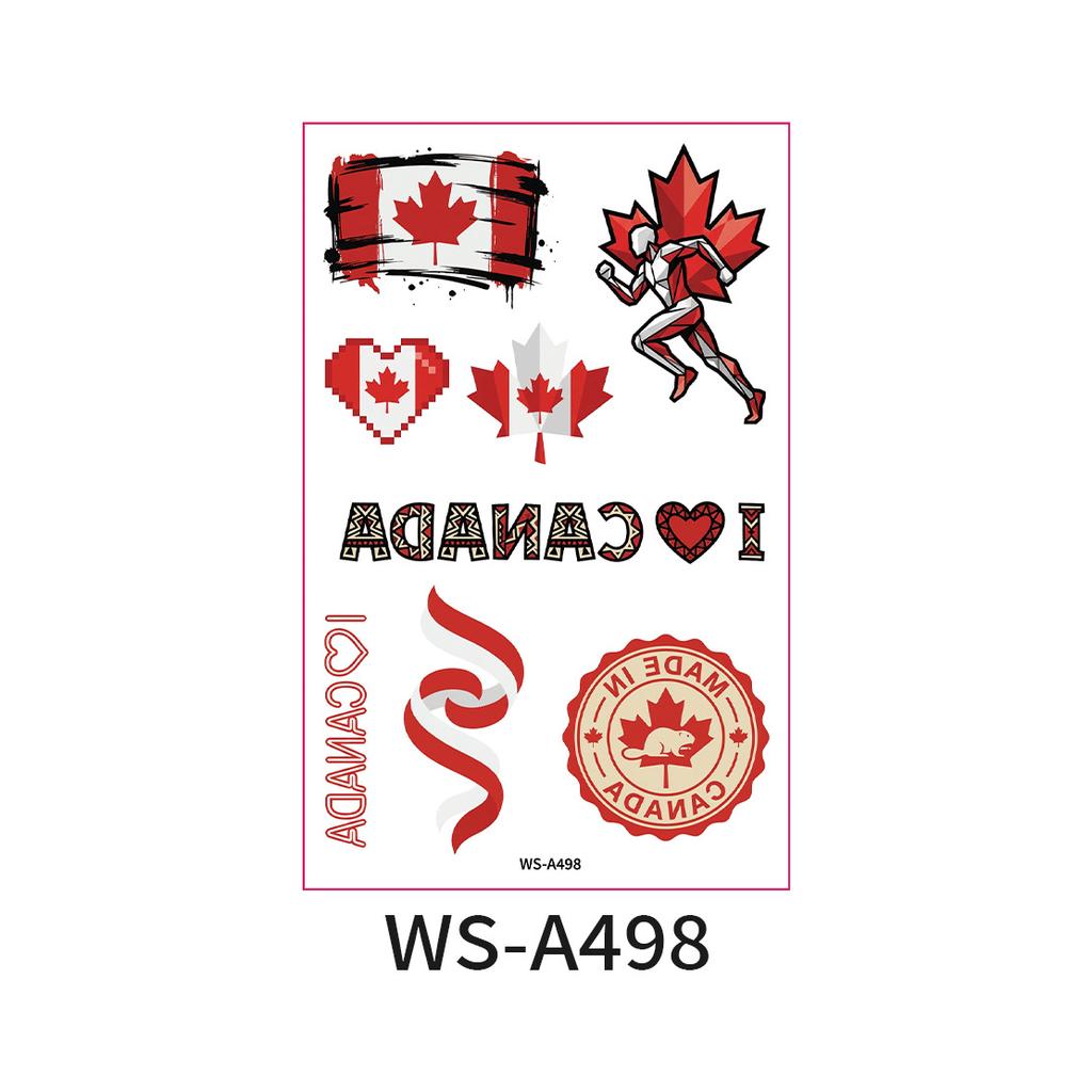 World Cup Argentina Belgium Fans Flag Face Sticker Waterproof Competition Game Tattoo Sticker