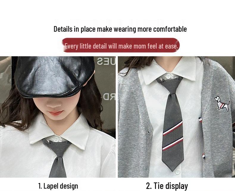 Girls' Autumn Preppy JK Shirt, Pleated Skirt, and Cardigan Set