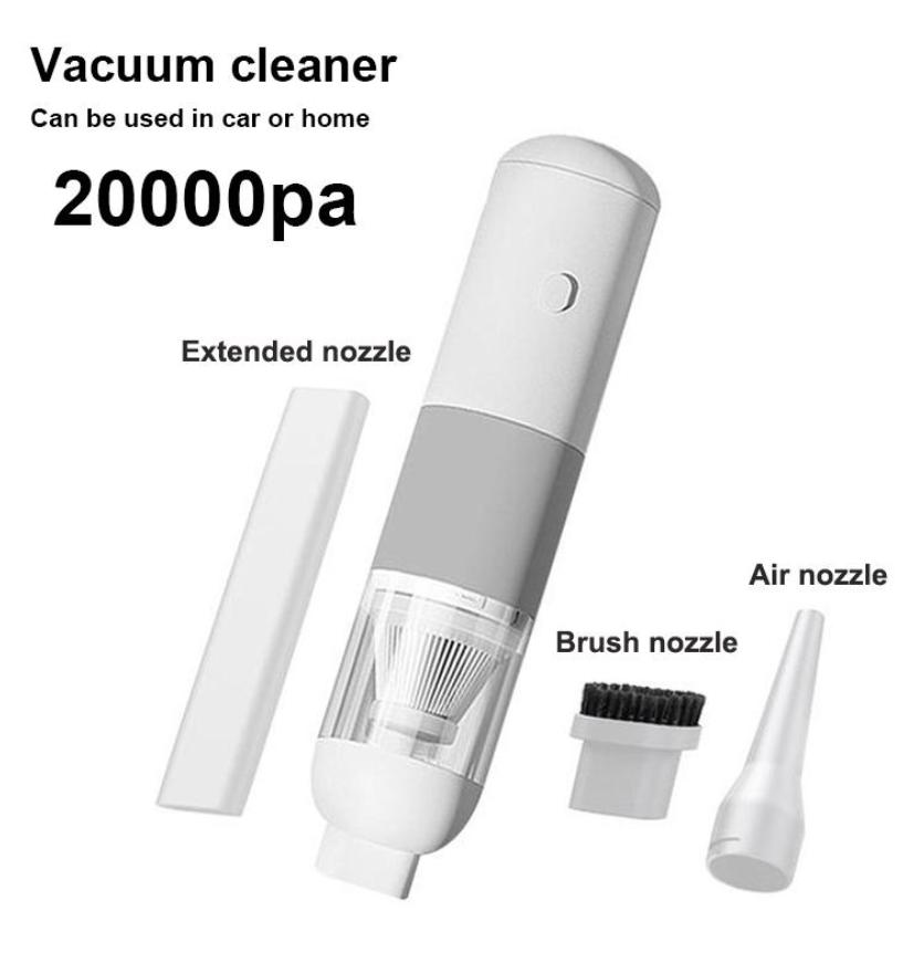 V01 Ручной автомобильный пылесос Перезаряжаемый беспроводной пылесборник белый