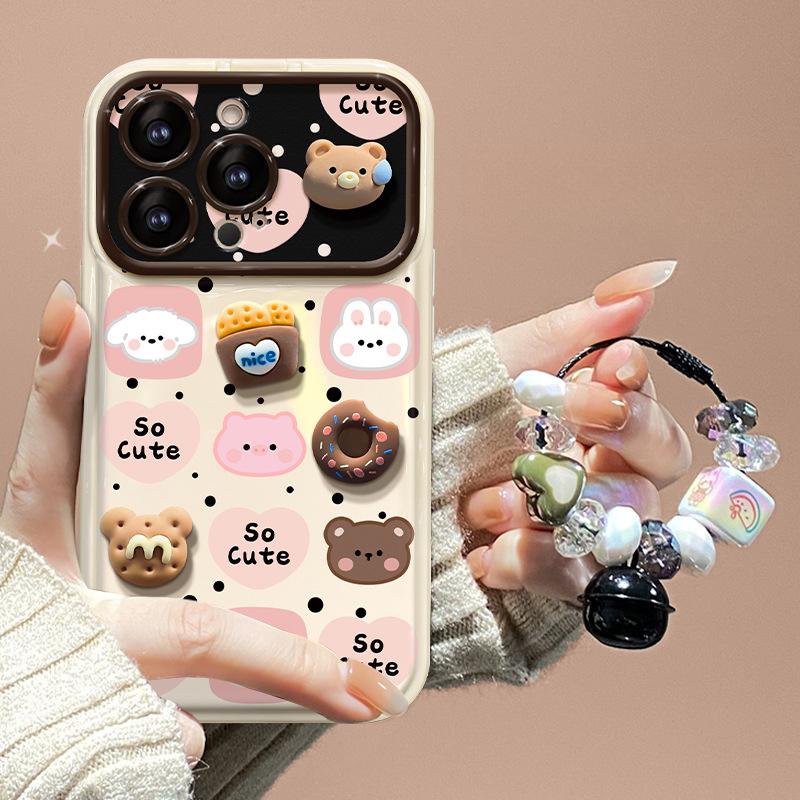 Dessert Bär Puppe Anhänger Anwendbar auf Apple 15 Handyhülle IPhone 13 Pro Klappspiegel XSmax Niedlich