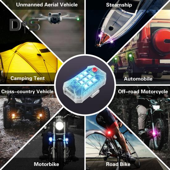 Bezdrátová LED stroboskopická světla s dálkovým ovládáním, vodotěsná dobíjecí 500mAh s vysokým jasem, blikající auto, noční výstražná světla pro auto, motocykl, kolo