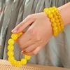 7A Grade Natural Yellow Agate Bracelet Ring Set for Men & Women