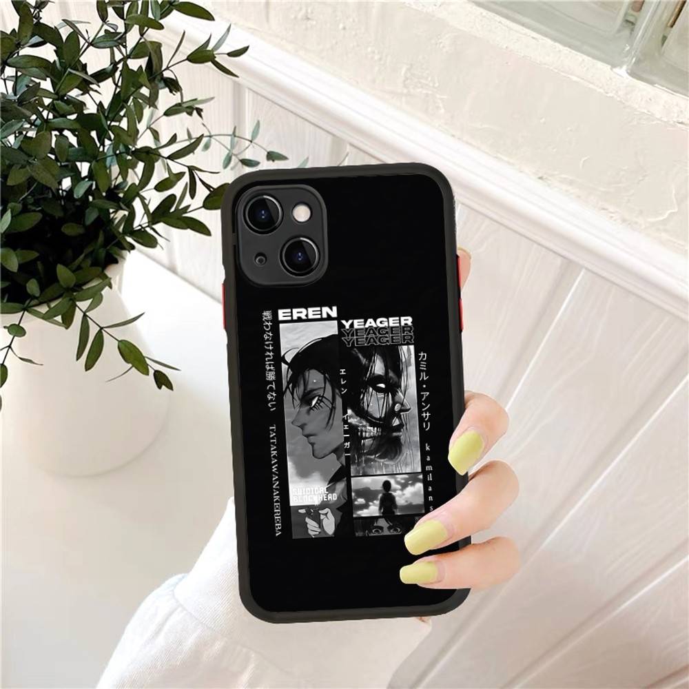 Hot Anime Attack On Titan Phone Case For IPhone 14 11 12 13 Mini Pro Max 8 7 Plus X XR XS MAX Translucent Matte Cover