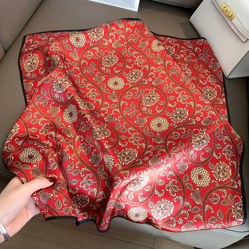 Real Silk Scarf Women Square Neck Tie Wrist Shawls Wraps Ladies Foulard Scarves Pashmina Female Hijab Bandana Bufanda