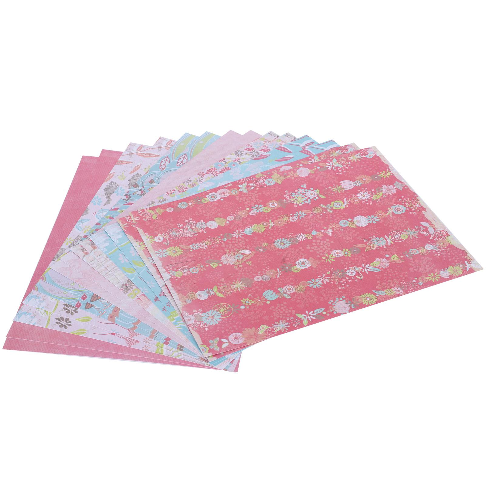 

42Pcs DIY Journal Background Paper Multi Flower Pattern Photo Album Decorative Accessories