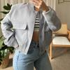 New Style Collar Coat with Large Pockets, Unisex Women's Jacket, Spring/Autumn Outerwear