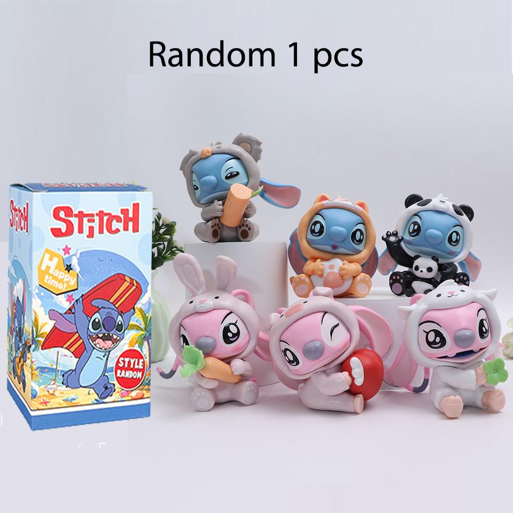 Hot Sell Stitch Animal Party Blind Box Cartoon Model Figure Anime Collectible Figurine Collection Desktop Ornament Kid Toys Gift