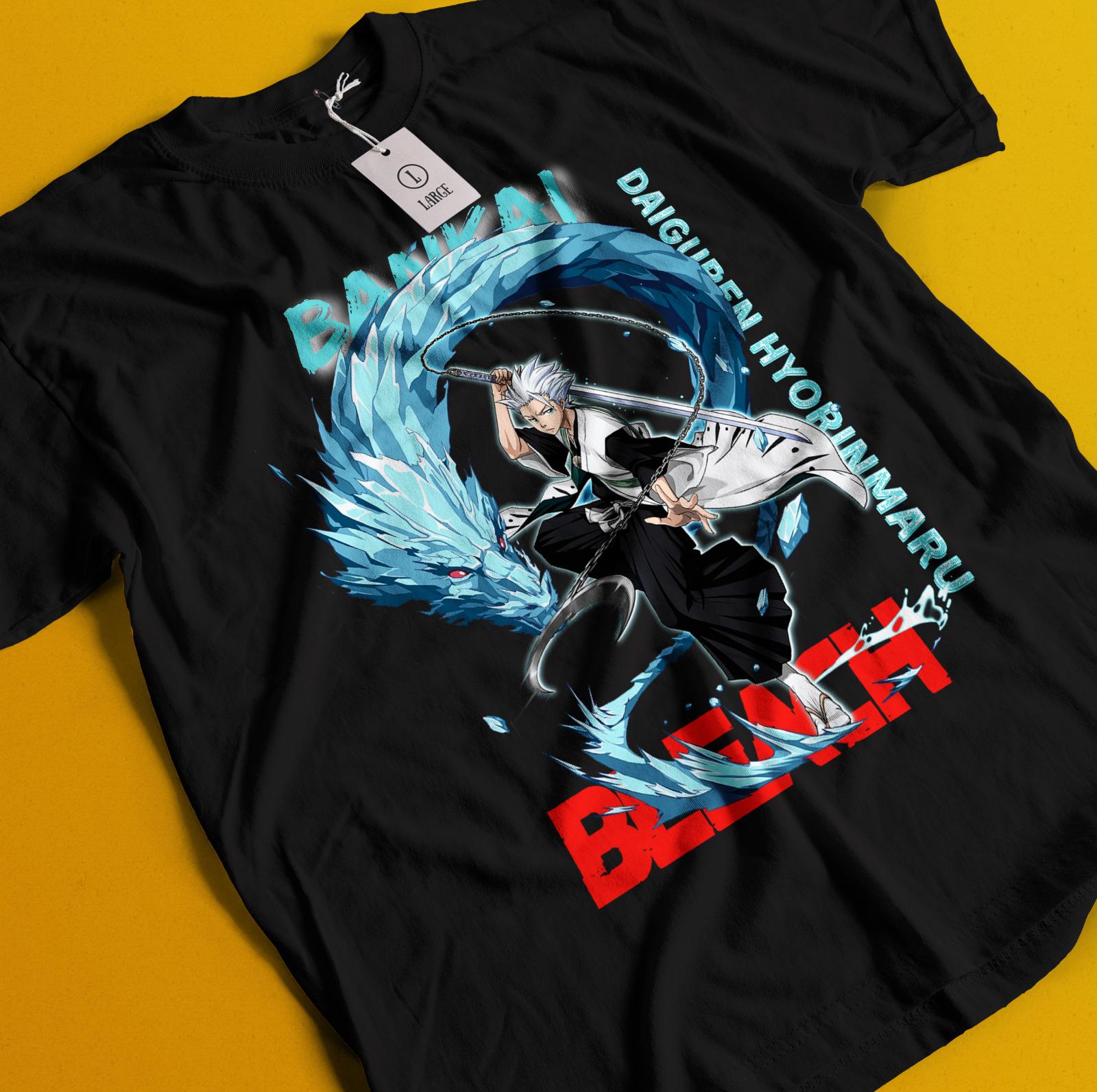 

Toshiro Hitsugaya Shirt Bleach Anime Tshirt Aizen T-Shirt Ichigo Bankai Yhwach - Men s Summer Cotton Graphic Tee S разноцветный