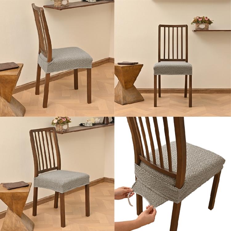 4er-Pack Stuhl Sitzbezug Stretch Jacquard Stuhlhusse für Esszimmer Quadratisch Abnehmbar Waschbar Stuhlschutz