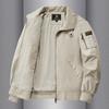 Spring and Autumn Men's Thermal Jacket Middle-aged and Youth Pure Cotton Casual Loose Zipper Flight Jacket