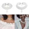 Baroque Pearl Necklace For Women Handmade Multilayer Geometric Design With Elegant Style