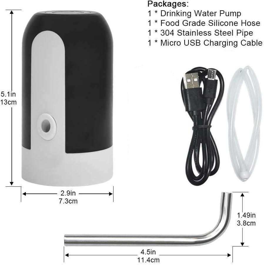 LMETJMA 5 Gallon Water Bottle Dispenser USB Charging Water Bottle Pump Portable Water Dispenser Pump for Camping BBQ Grill JT239
