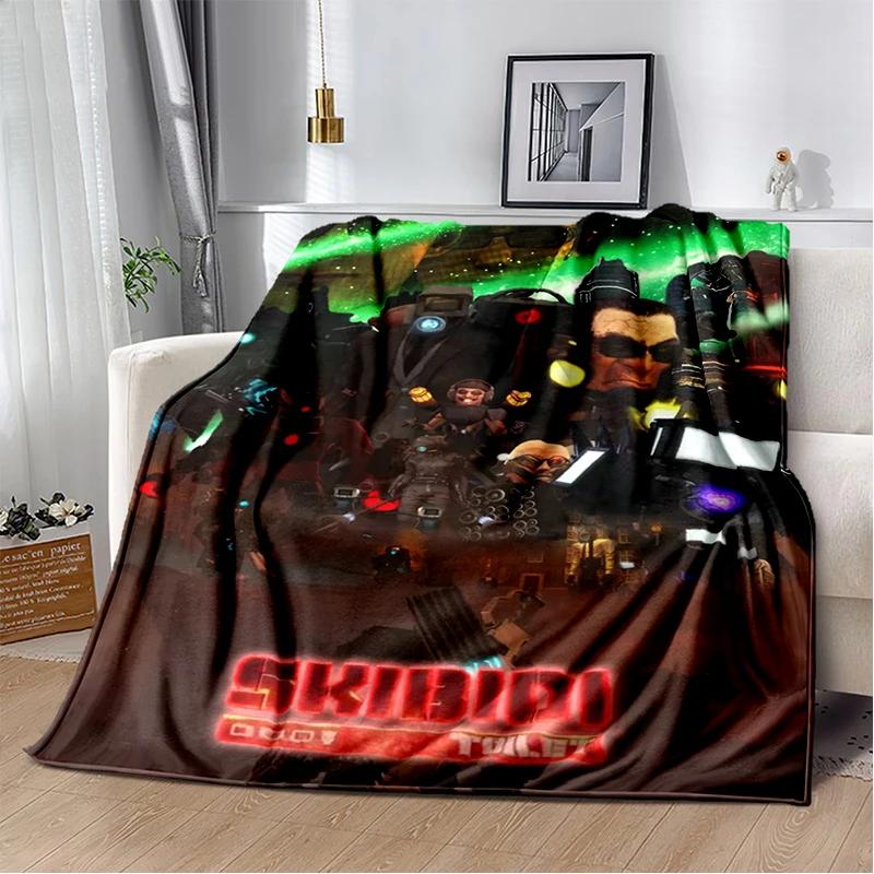 3D Skibidi Toilet Speakerman Cameraman TVman Flannel Blanket,Soft Throw Blanket for Home Bedroom Bed Sofa Travel Cover Kid Gift