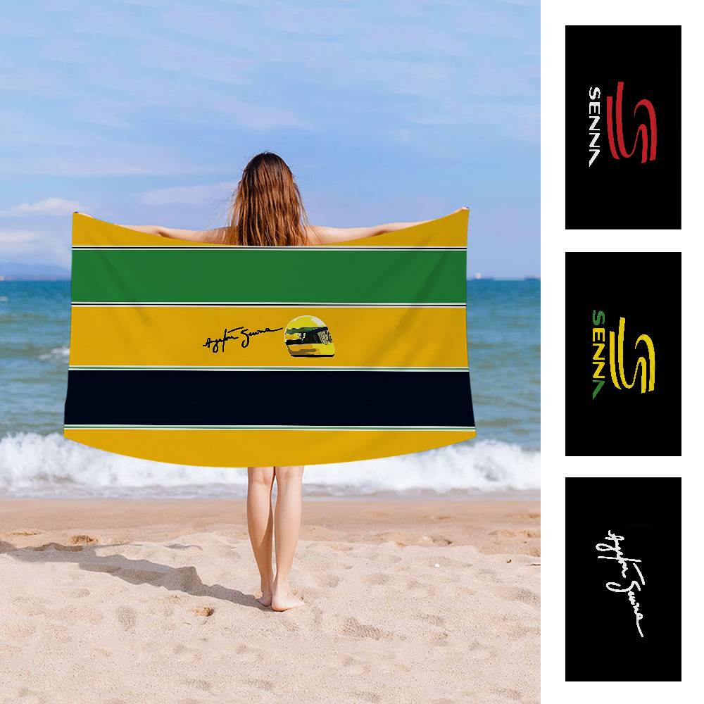 Jmg Household Supplies A-Ayrton S-Senna Logo Microfiber Beach Towel Absorbent Quick Dry Soft Yoga Swimming Resort Mountain Climbing Towel
