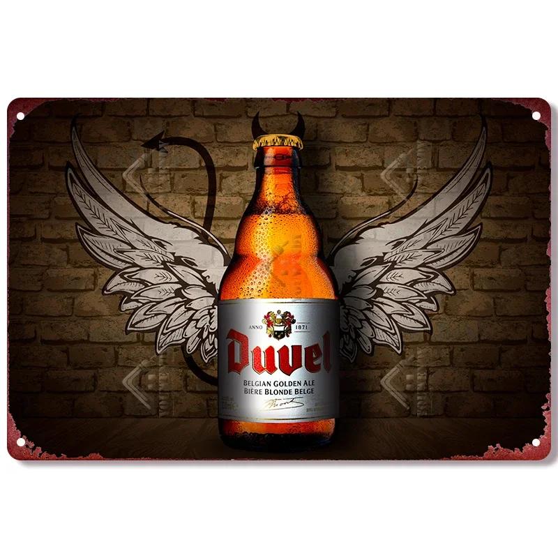 Metal Tin Sign Poster for Pub Bar Man Cave Club Wall Decoration Vintage Belgium Beer Brand Decorative Plaque Xcm