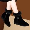 Plush Womens Boots Comfortable Hick-soled Fur Shoes Fashion Ladies Shoes Zipper Women Vulcanized Shoes Anti-slip Chaussure Femme