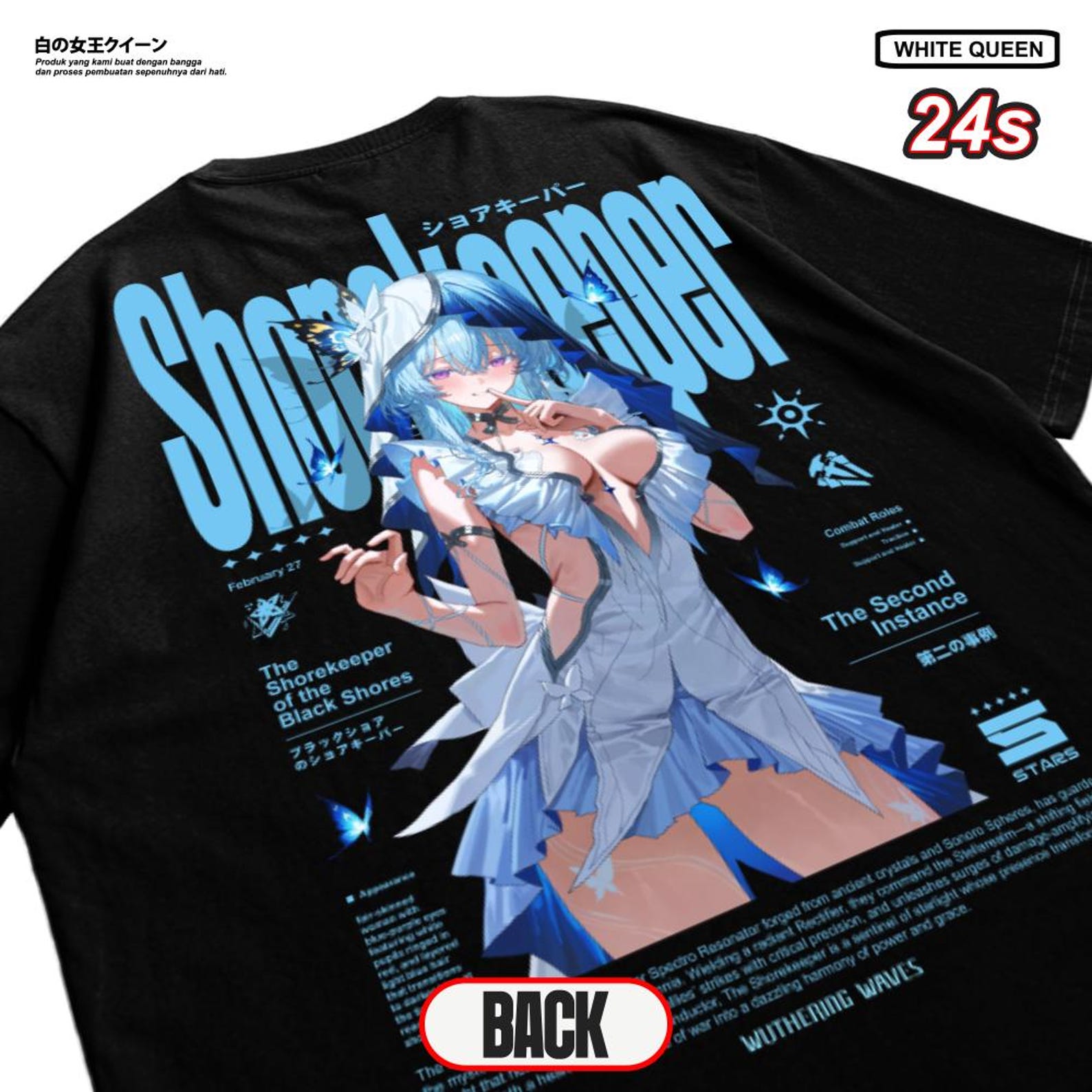 Shorekeeper Wuthering Waves T-Shirt | WUWA Game Tee 4XL