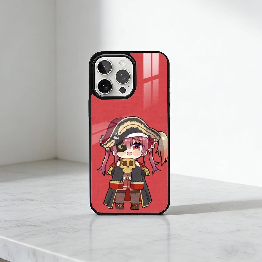 Houshou Marine Holo Pronted Phone Case For iPhone17,16,15,14,13 Plus,Pro Max Magnetic For Magsafe Wireless Charging